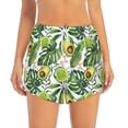 thumbnail image 2 of Picia Green Tropical Pattern Women's 2 in 1 Athletic Running Shorts High Waisted Workout Casual Gym Sweat Shorts with Comfy Liner Zipper Pockets-XX-Large, 2 of 9