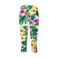 thumbnail image 3 of Women Capri Leggings Floral Print Leggings Plus Size High Waist Capris Pants Tummy Control Leggings Knee Length Slim Fit Yoga Cropped Trouser S, 3 of 6