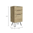 thumbnail image 5 of Canddidliike Light Dresser, 3 Drawer Storage Organizer Tall Chest of Drawer for Bedroom Hallway, Hairpin Legs, Light Oak, 5 of 7