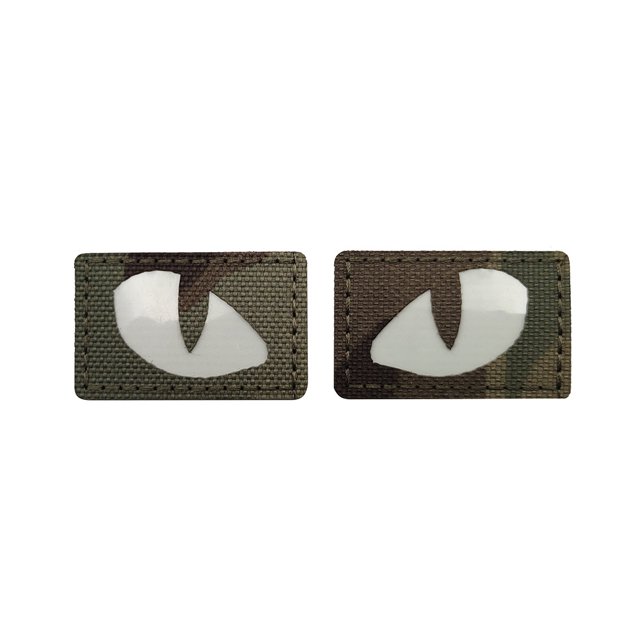Adhesivo reflectante para bolsa con capítulo táctico de ojo de gato y ojos de diablo luminosos para exteriores, con velcro