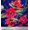 Royal Blue, variant on Soimoi Cotton Duck Fabric Leaves & Poppy Flower Print Fabric by the Yard 42 Inch Wide