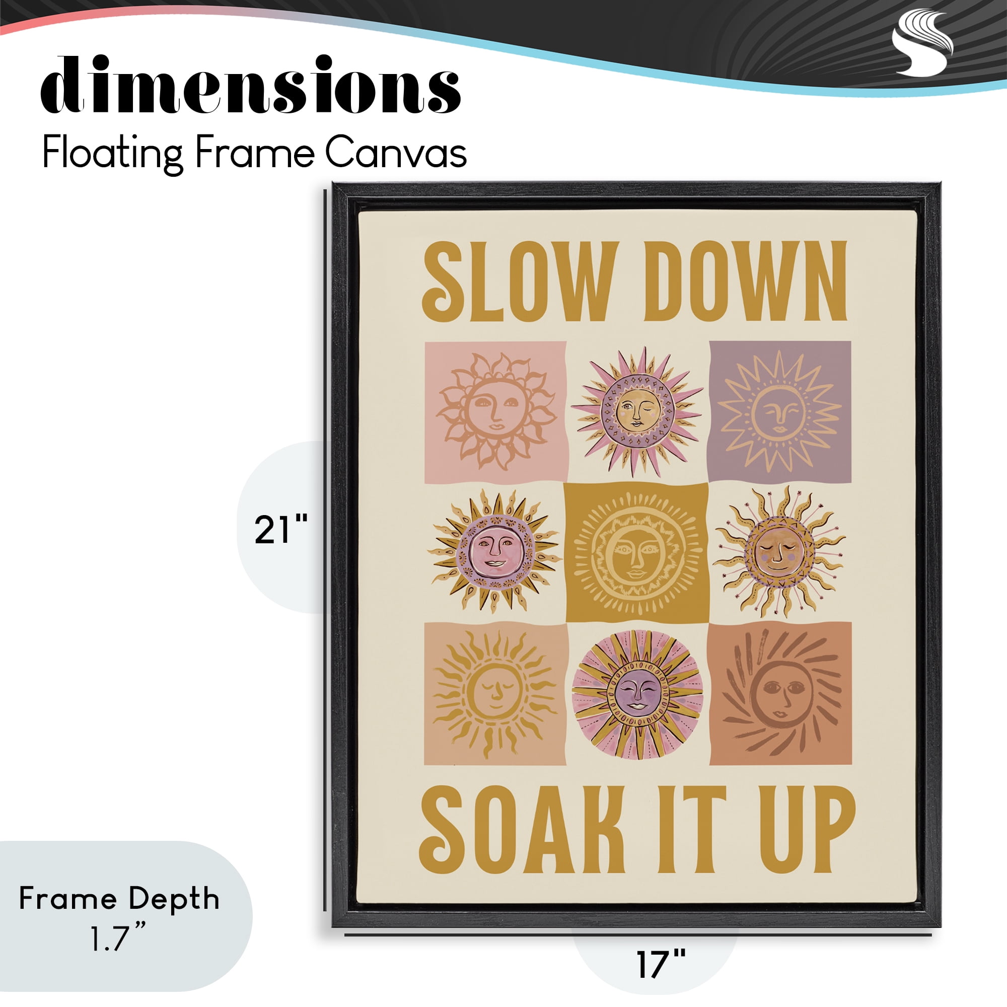 Stupell Industries Slow Down Soak It Up Black Framed Floater Canvas Wall Art, design by Two If By Sea Studios