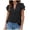 Black, variant on Womens Tops Shirts Solid Color Casual V Neck Short Sleeve Plain Tees Blouses Sky Blue M