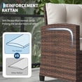 thumbnail image 4 of IdealHouse 3-Piece All-Weather PE Rattan Patio Set, UV Resistant Steel Frame, Cushioned Chairs Tempered Glass Table, Conversation Set for Patio Balcony, 4 of 6