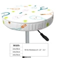 thumbnail image 4 of Qekee Cute Tennis Rackets Print Velvet Round Bar Stool Seat Cover, Soft Foam Cushioned Protector with Non-Slip Backing for Kitchen, Office & Restaurant Chairs-12 inch, 4 of 7