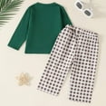 thumbnail image 4 of Gerichy Toddler Baby Boy Clothes Fall Winter Outfit, Toddler Boys Fall Outfits Embroidery Long Sleeve Sweatshirts Long Pants 2Pcs Clothes Set, 4 of 9