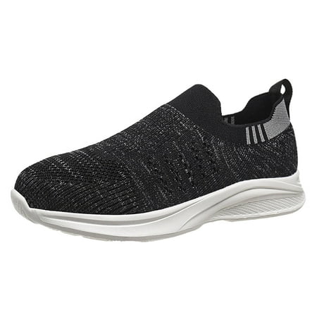 

GNEIKDEING Autumn Women Sports Shoes Flat Lightweight Fly Woven Mesh Breathable Comfortable Slip On Simple Style Gift on Clearance