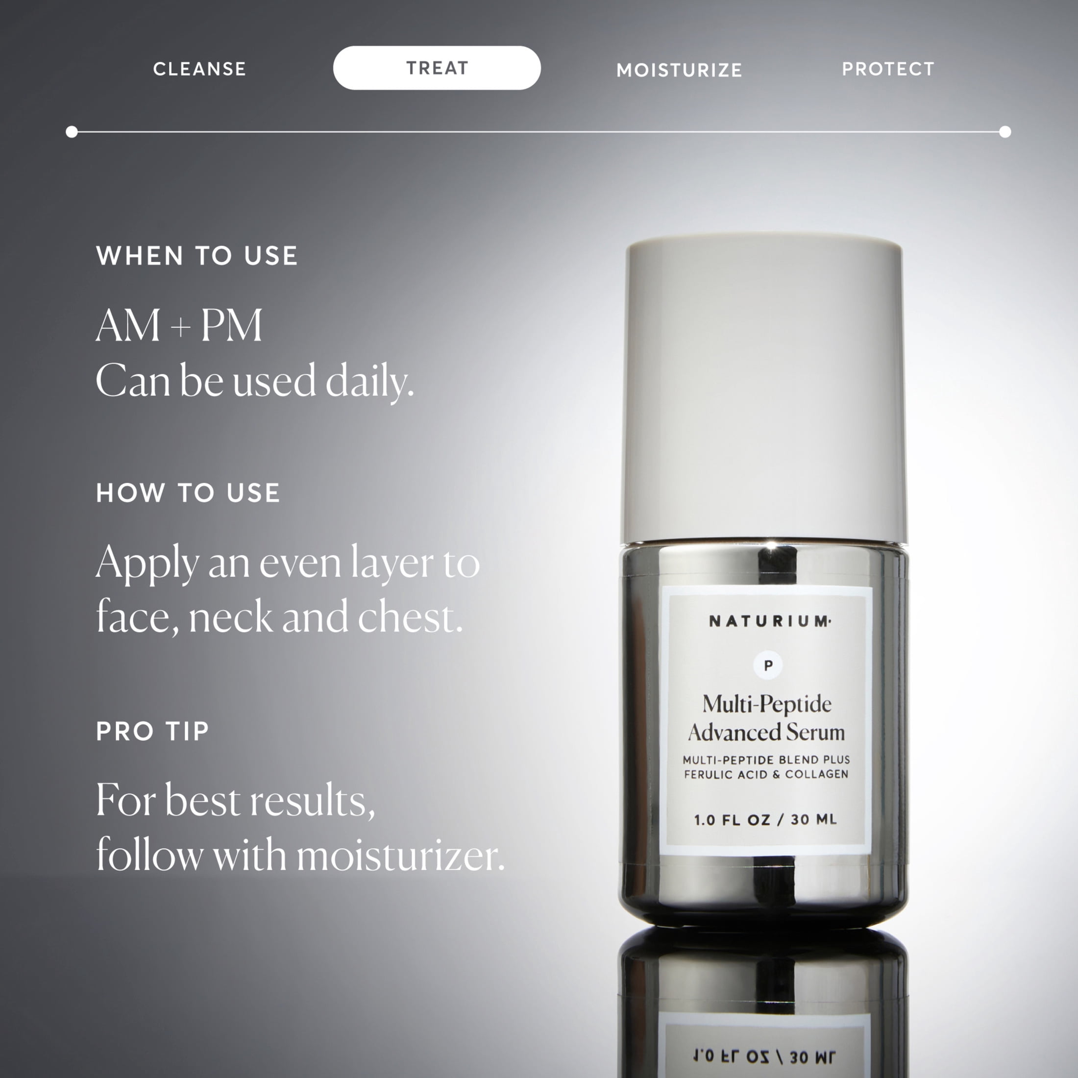 Naturium Multi-Peptide Advanced Serum, Firming & Smoothing Face Serum for Fine Lines & Wrinkles with Advanced Multi-Peptide Blend, 1 fl oz