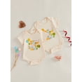 thumbnail image 3 of BemeyourBBs Infant Baby Boy Girl Birthday Romper Outfit Happy Birthday To Daddy Mommy Letters Printed Shirt Newborn Baby Summer Clothes Crew Neck Short Sleeve Print Bodysuit, 3 of 9