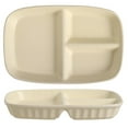 thumbnail image 2 of Creative Ceramic Divided Plate for Kids, Breakfast Tray with Compartments for Portion Control and Weight Loss, Round Beige, 2 of 8