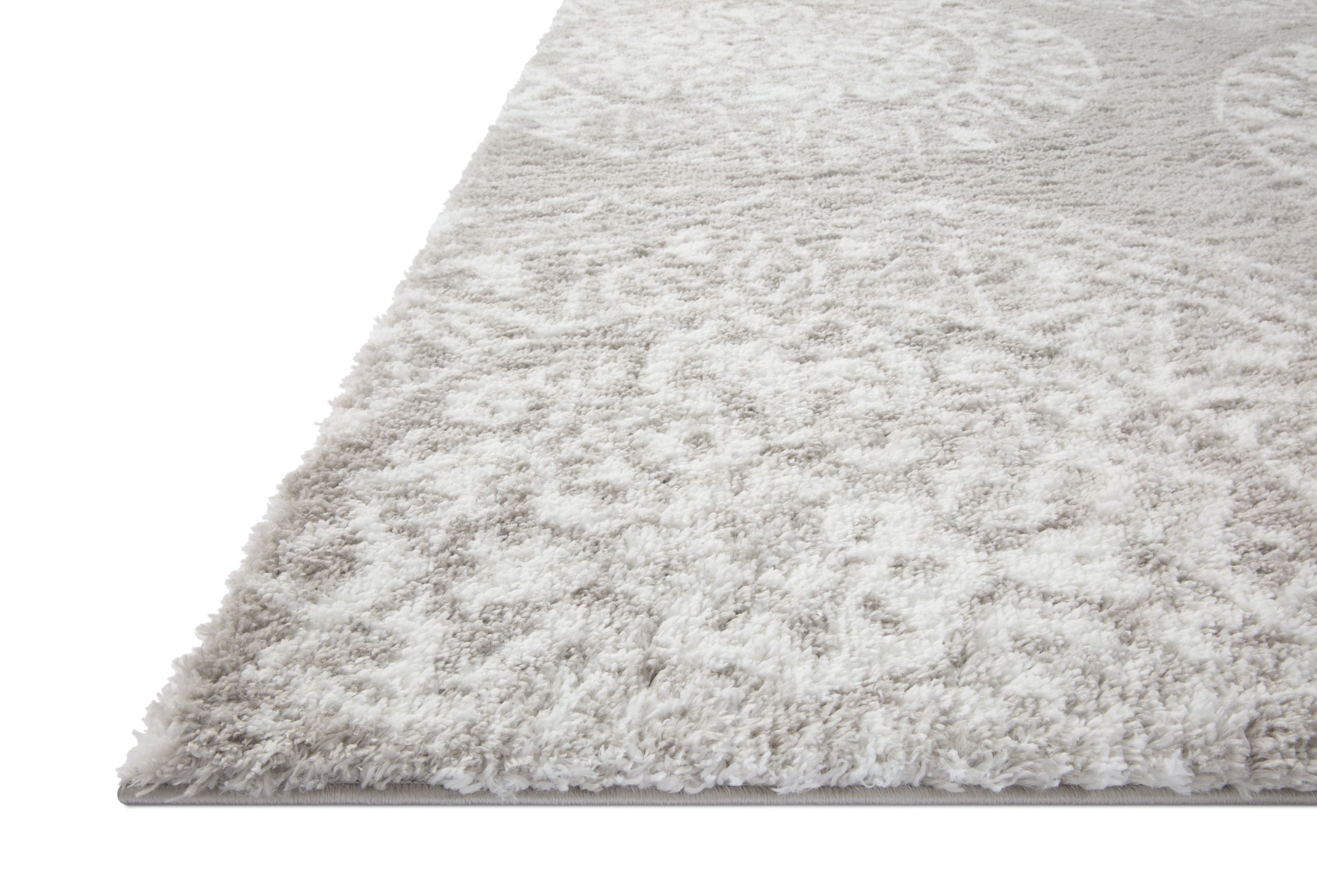 Loloi Bliss Shag Grey / White 2'-7" x 12'-0" Runner Rug