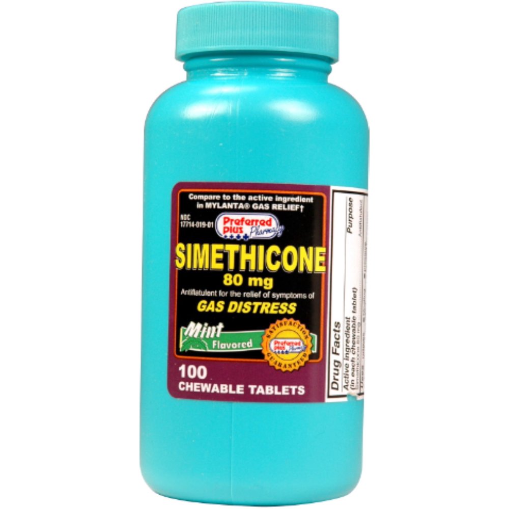 Simethicone 80mg Tablets, Mint 100 Each