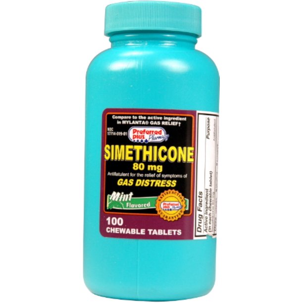 Simethicone 80mg Tablets, Mint 100 Each