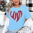 thumbnail image 4 of successthop Valentines Womens Tops Womens Plus Size Tops Short Sleeve Tee Round Neck Plus Size Crew Neck Polyester Casual Love Heart Printed Lover Gift Blouse Tops for Valentines Gifts Pink XL, 4 of 4