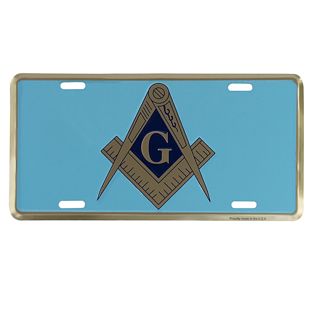 Freemason Masonic Heavy duty all chrome metal auto tag car truck Emblem 