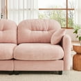 thumbnail image 5 of 74" Cloud Couch, Sectional Couches for Living Room, Pink Modern Modular U-Shaped Sofa with Ottoman, Soft Chenille, Tufted Back, Easy Install, 5 of 17