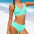 thumbnail image 4 of Agkizg Girls Two Piece Swimsuit Set Solid Color Fashion Bikini Set Swimwear for Kids Youth Teens, 4 of 4