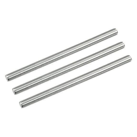 Uxcell Fully Threaded Rod M8 x 130mm 1.25mm Thread Pitch 304 Stainless Steel Right Hand Threaded Rods Bar Studs 3 Pack