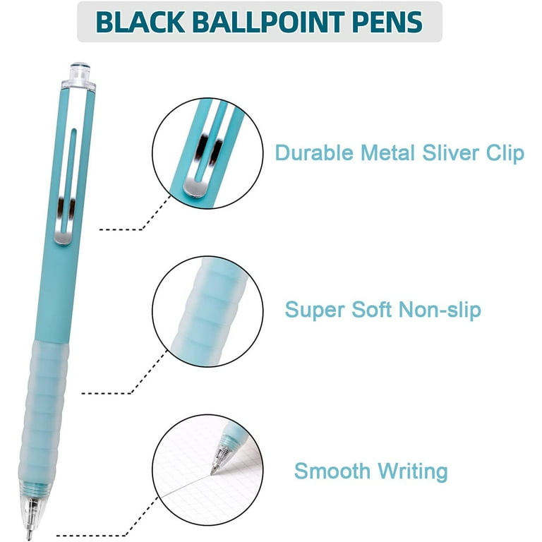 Black Ballpoint Pens Medium Point 0.5mm Work Pen with Super Soft Grip Ball  Point Pen for Men Women Retractable Office Pens 