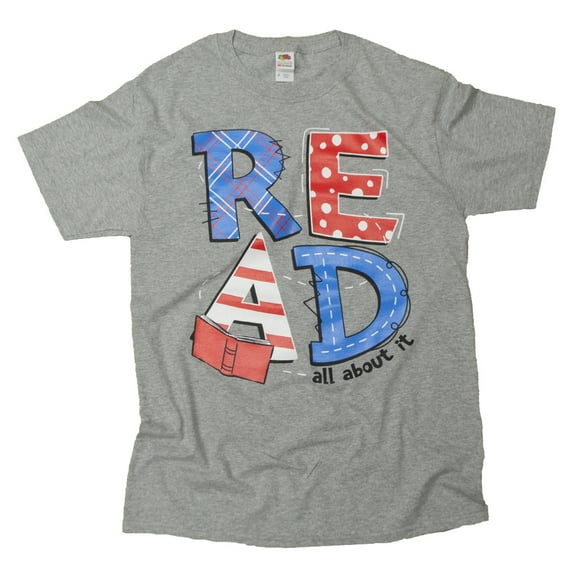 Tees2urdoor Read All About It Letter School T-Shirt, Youth Large