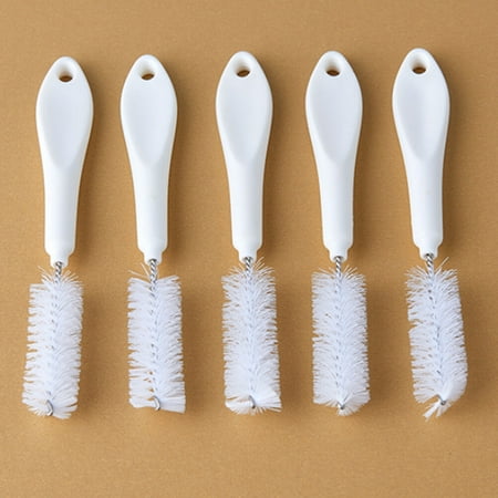 

5Pcs Cup Brush Mug Brush Dead-zone Free Brush Long Brush for Kitchenwares (White)