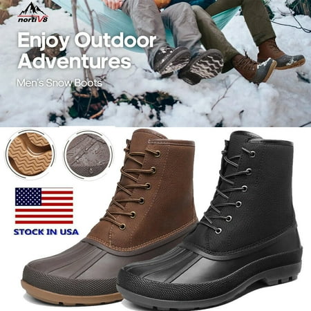 

NORTIV 8 Men‘s Snow Boots Waterproof Warm Non-Slip Winter Hiking Fur Insulated