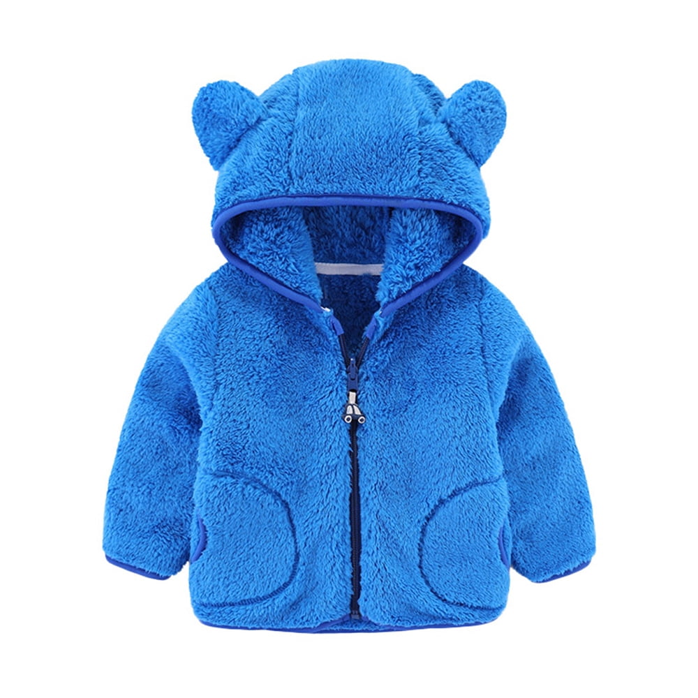 Kids Toddler Boys Girls Winter Down Coats Cartoon Print Bear Ear Puffer Padded Hooded Jacket Snowsuit Warm Outerwear 