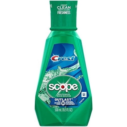2 Pack Crest Plus Scope Outlast Mouthwash Mint 16.9oz Each