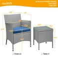 thumbnail image 3 of Yaheetech 3-Piece Wicker Furniture Set with Side Table, Gray/Dark Blue, 3 of 8