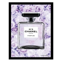 Fashion Floral Glam Perfume Bottle - Framed Print