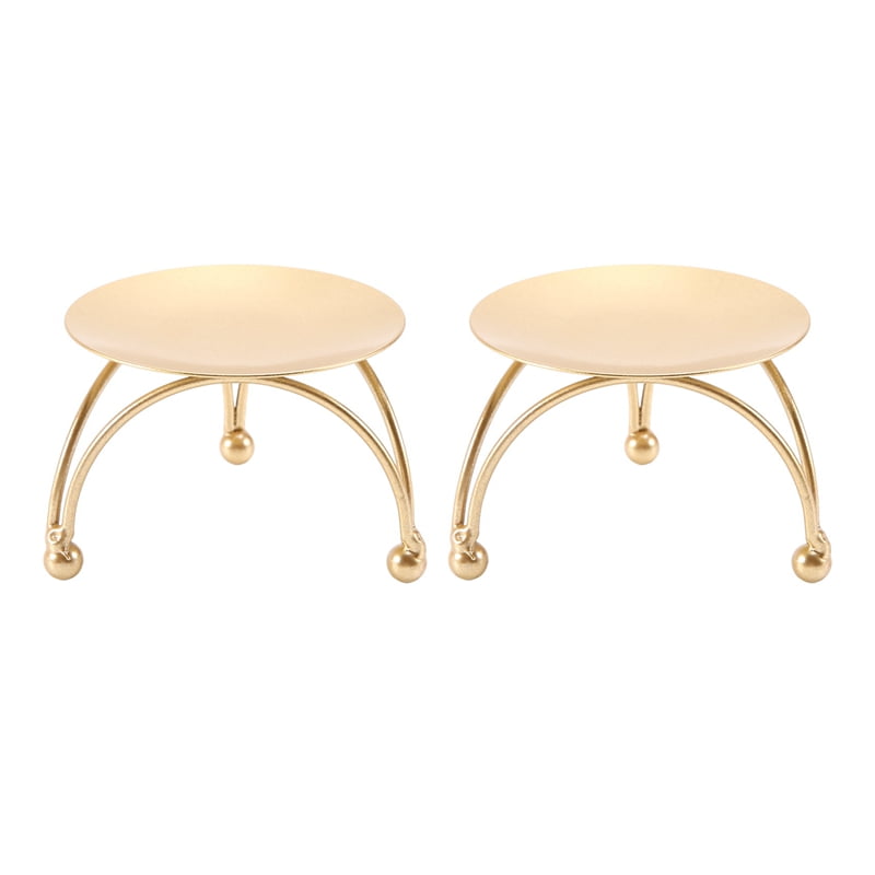 2 Pack Iron Pillar Candle Holders,Plate Candle Holders(2.8inch Diameter