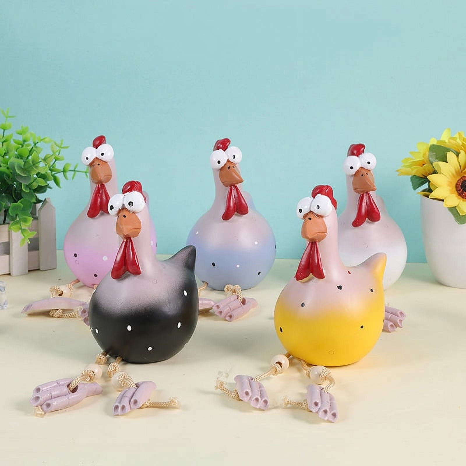 Funny Chicken Fence Decor Statues Home Garden Farm Yard Decorations Sculpture