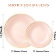 thumbnail image 2 of Bestluck 100PCS Pink Gold Plastic Plates, Pink Disposable Plates for Party, Wedding and Graduation, Include 50 Dinner Plates, 50 Dessert Plates for 50 Guests, 2 of 7