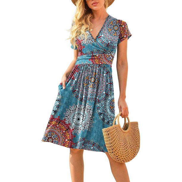 Women's Short Flowy Dresses howstar womens summer off shoulder flowy dress floral print party short mini sundress s white at amazon womens clothing store on women's short flowy dresses