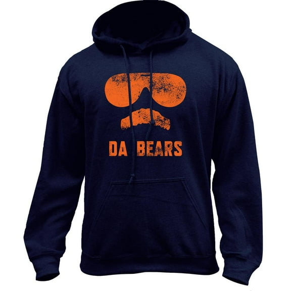 Vintage Da Bears Ditka Funny Joke Pullover Hoodie (Large, Navy/Orange)