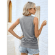 thumbnail image 4 of Camisetas Sin Mangas Fruncidas para Mujer, Camisetas Sin Mangas con Cuello Redondo, Top Ajustado, Ropa Informal Elegante de Verano 2025. Gris XXL, 4 of 8