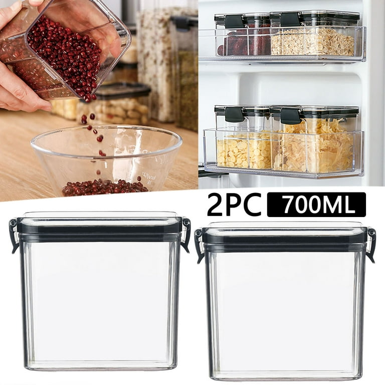 1pc Square Transparent Storage Container, Modern Food Preservation Box,  Kitchen Grain And Miscellaneous Storage Jar, Thickened Sealed Dry Fruit Jar