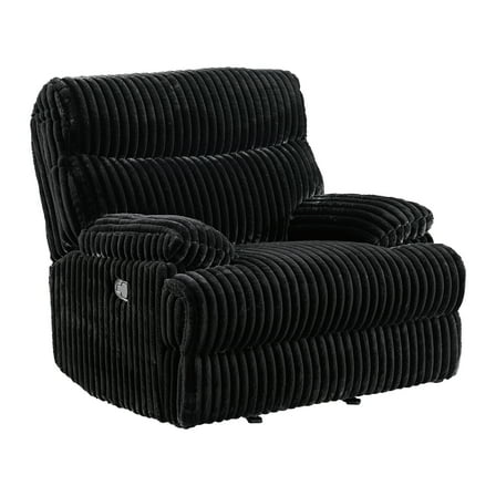 Picket House Furnishings Merrick Motion Recliner in Masis Black