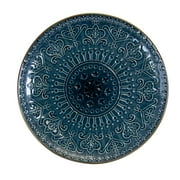 Elama Deepsea Mozaic 16 Piece Round Stoneware Dinnerware Set in Sea Blue