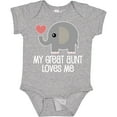 thumbnail image 3 of Inktastic Great Aunt Loves Me Elephant Boys or Girls Baby Bodysuit, 3 of 5