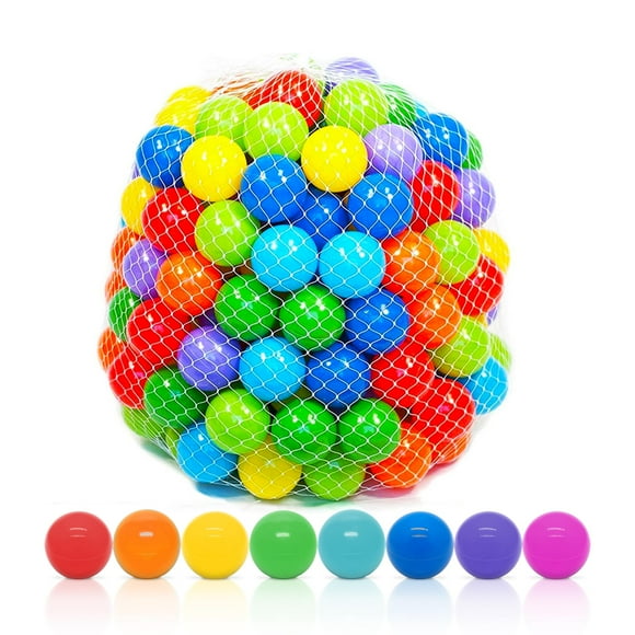 Playz Soft Plastic Mini Ball Pit Balls 500 Count - w/ 8 Vibrant Colors - Crush Proof, No Sharp Edges, Non Toxic, Phthalate & BPA Free for Baby Toddler Ball Pit, Play Tents & T