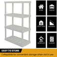 thumbnail image 4 of Hyper Tough Plastic Shelving Unit Storage Shelf 4-Tier 56" H x 36" W x 18" D White 600 lb Capacity, 4 of 7
