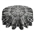 thumbnail image 4 of Black Tie Dye Pattern Round Tablecloth 60"x60",Wrinkle Wipeable Table Cloth for Kitchen Dining Room Picnic Patio Party, 4 of 6