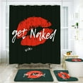 FRAMICS Red Sexy Lips Shower Curtain and Rug Sets, 16Piece Get Naked