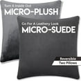 thumbnail image 2 of 18" x 18" Throw Pillow - Iron Grey: 2 PCS / 4 Sided. Luxurious Premium Memory Foam Fill w/ Reversible Cover Microsuede/Microplush Fabric. Forever Fluffy, Beautiful & Supportive. Soft & Comfy., 2 of 9