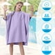 thumbnail image 4 of Toalla de Playa Tipo Albornoz de Secado Rápido con Bolsillo, Capucha, Mangas Ajustables | Morado, Poliéster | 60X60Cm | Ideal para Surf, Natación y Baño | Niños de 5 a 13 Años, 4 of 6