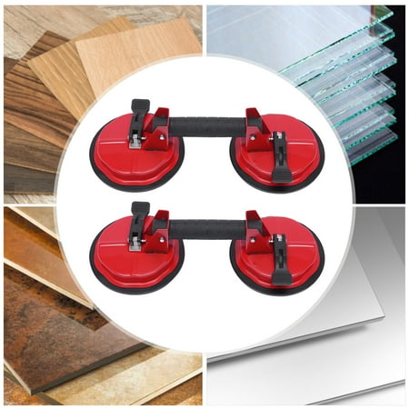 

2x 6 Double Vacuum Suction Cups for Glass Granite Sucker Lift Anti-slip Handle