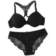 thumbnail image 4 of Bra & Brief Sets Womens Padded Bra And Lace Panty Set Underwire Front Closure Lingerie Set S, 4 of 4