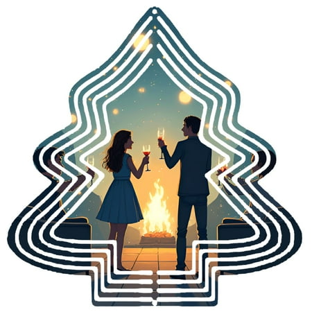 Metal Hanging Christmas Tree Wind Decorations – Festive Garden Spinners with Elegant Starry Night Design for Yard and Garden Decor Metal Hanging Christmas Tree Wind Decorations – Festive Garden Spinners with Elegant Starry Night Design for Yard and Garden Decor