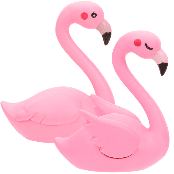 WASHWEPE 2Pcs Closed Wings Mini Flamingo Statues for Home and Office Decor 4.1x3.5x1.6in